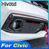 Car Front Bumper Fog Lights Lamps Frame Cover Headlight Plate Trim Sticker Exterior Accessories For Honda Civic 10th -