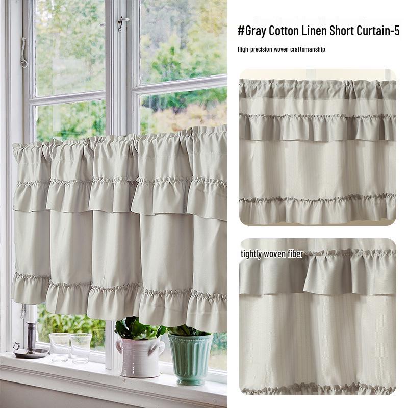 Malý japonský bavlněno-lněný gázový závěs: Závěs do ložnice a kuchyně nebo dveřní závěs