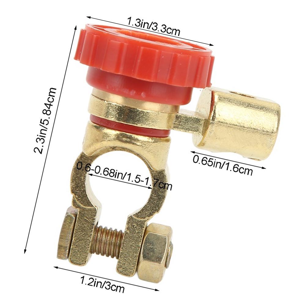 100A Battery Disconnect Switch for Vehicle Power Isolation Easy Operation Tighten Nut 4 5 Turns L Type Rotary Inches/cm