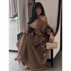European and American Middle East Button Retro Robe Dress Formal Dress