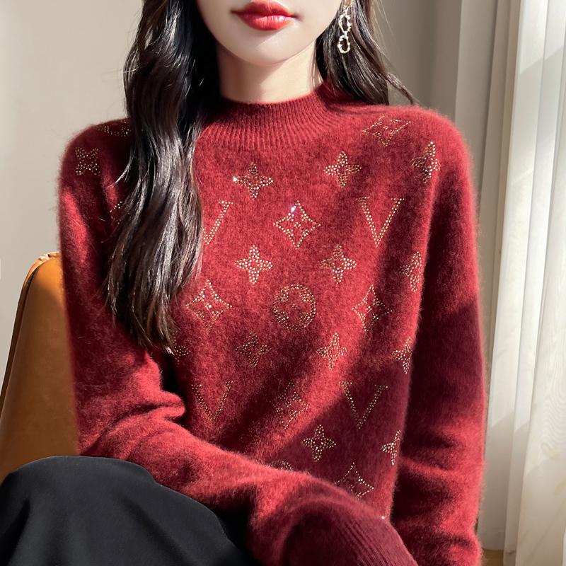 Dámský kašmírový svetr Kašmír Qinghe 30% kašmír 70% vlna podzimní a zimní pulovr hřejivý a módní