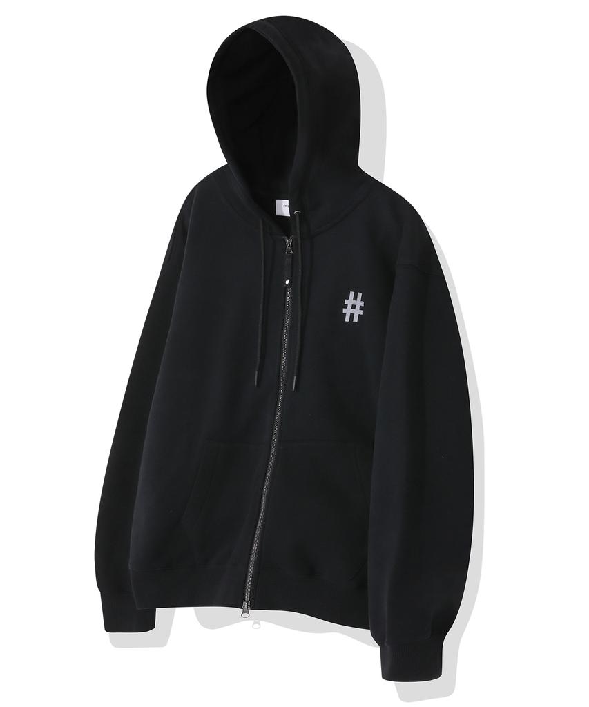 Beentrill Essential Two-Way Fleece Zip-Up Hoodie (Black)