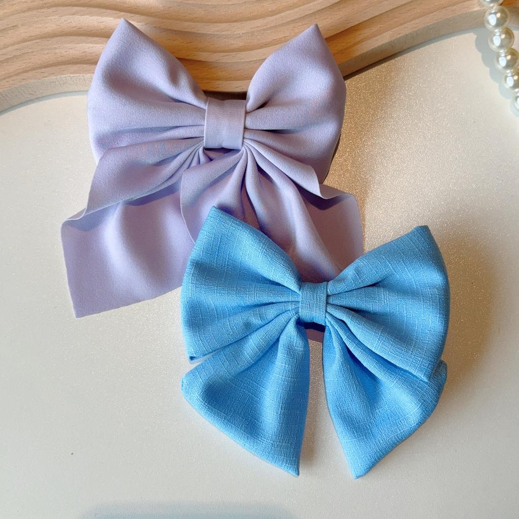 2PCS/Lot Hair Bows Solid Color Grosgrain Ribbon Boutique Hair Clip Girls Hairgrips New Headwear Kids Handmade Hair Accessories