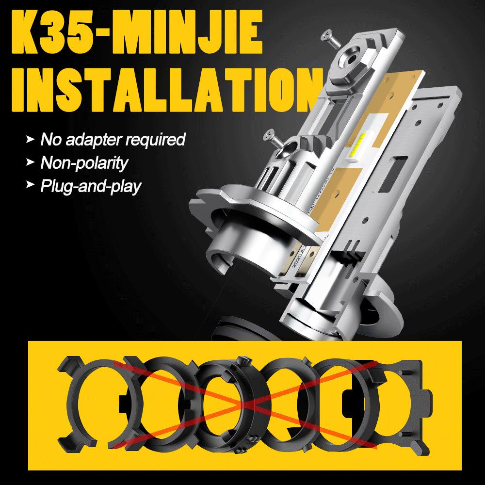 2PCS H7 Original Auto Led High Power Scheinwerfer K35 Spot Birne Canbus Nebel Licht 10000LM 50W Auto Licht auto Teile