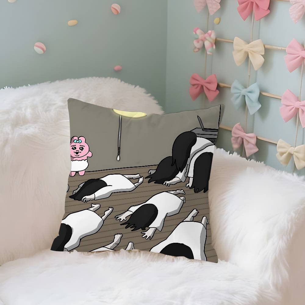 O-Opanchu-S U-Usagi Case Plush Fabric Soft Pillowcase Double Sided Print Cushion Cover Household Gifts