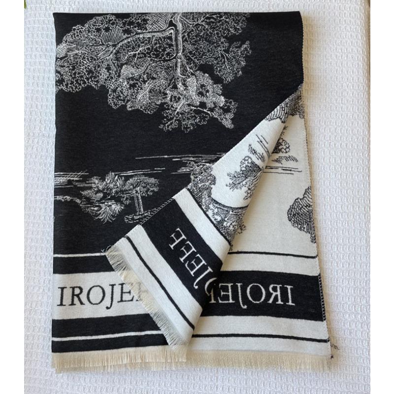 New Black Double-sided Imitation Cashmere Scarf for Women Winter All Match Scarf Shawl Korean Version Dual Use