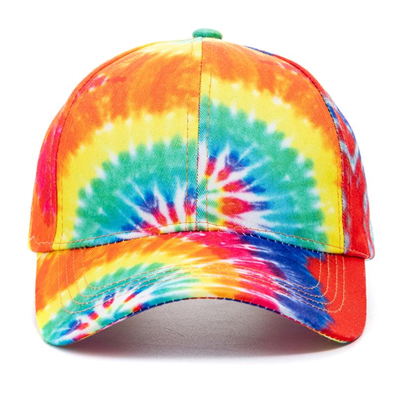 New Outdoor Casual Tie Dye Caps For Women Rainbow Colorful Baseball Cap Female Fashion Streetwear Summer Hat