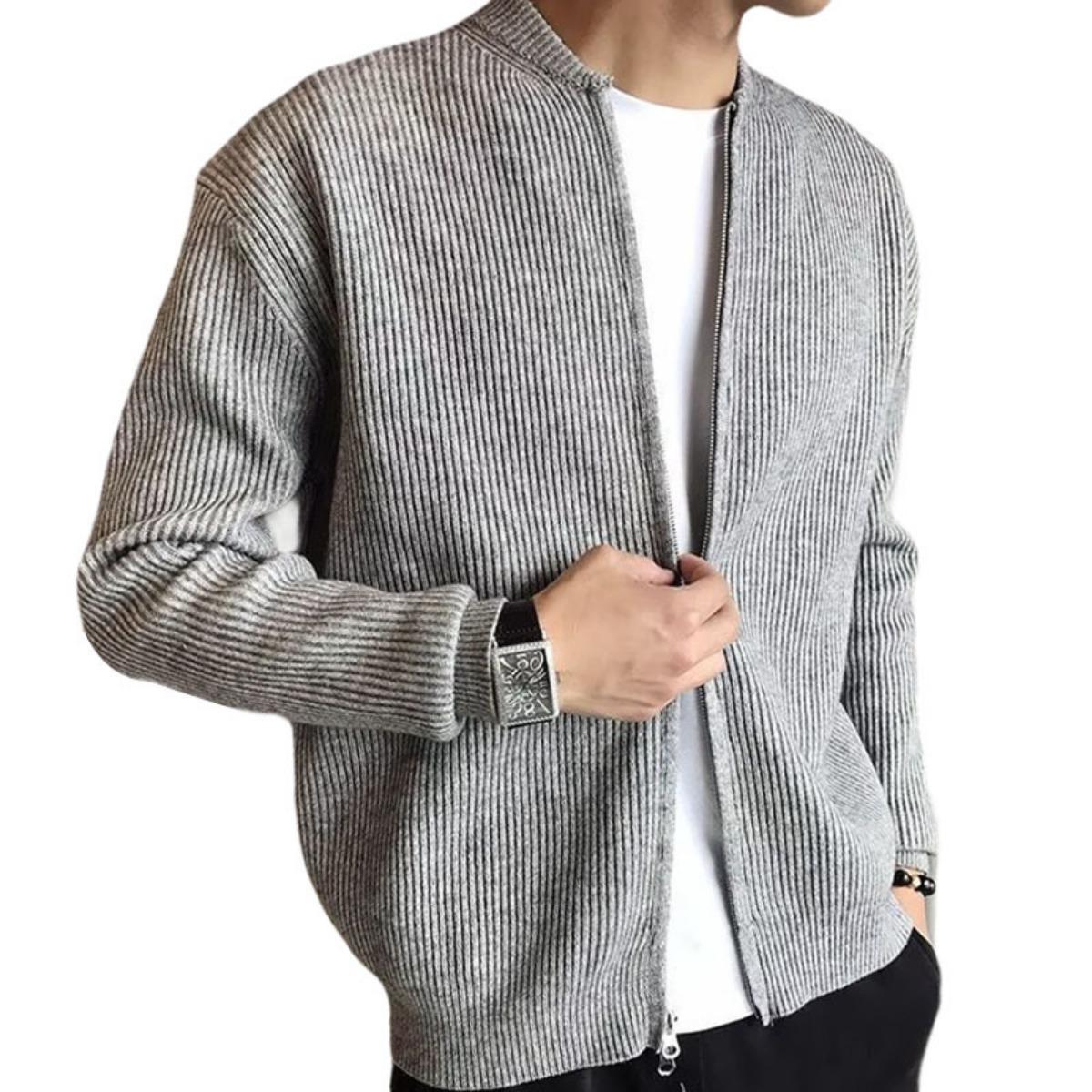 

Large Size Sweater, Knitted Sweater Jacket, Men s Cardigan Jacket, Warm and Slim Fit Sweater S