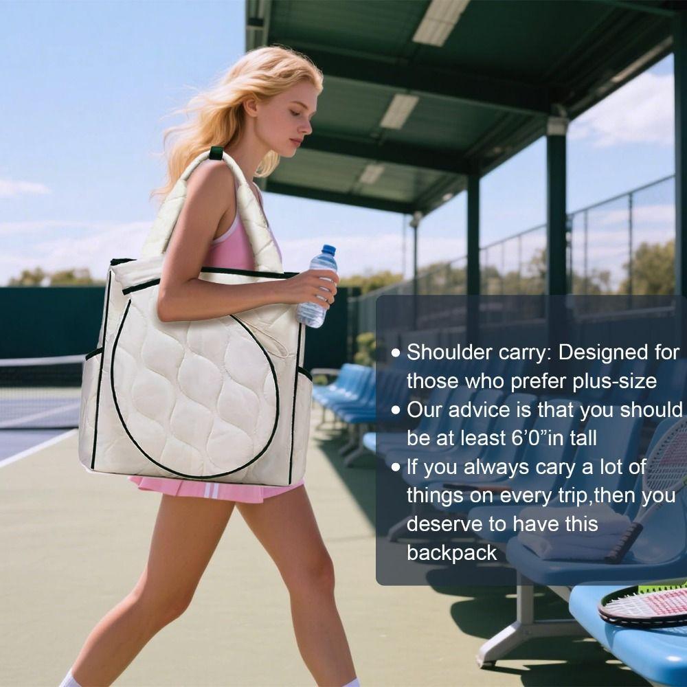 Extra-Large Tennis Racket Backpack Lightweight Shoulder Bag Stylish Tennis Tote Bag  Gym