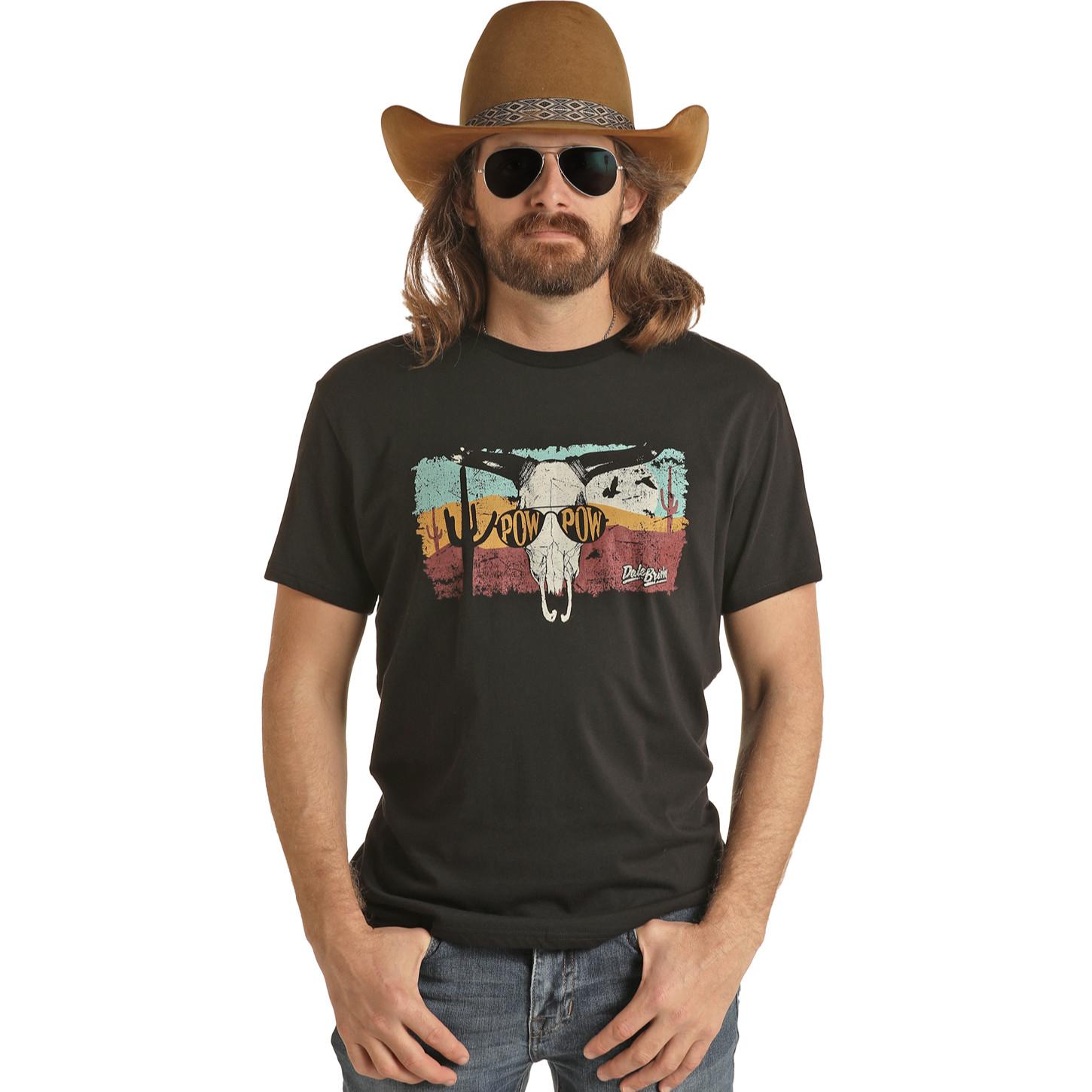 Rock Roll® Unisex  Pow Pow  Graphic Black T-Shirt RRUT21R06E-01 S