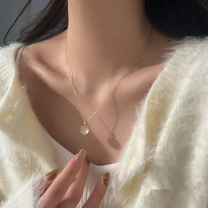 Ruyi Ping An Lock Necklace for Women's Trendy Light Luxury Niche Design Female Design