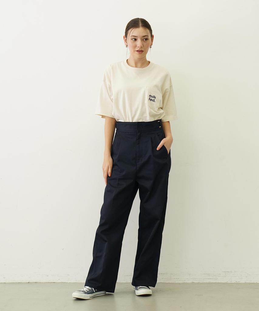 Casual CUT OUT LOGO POCKET WIDE TEE OFF WHITE [Milkfed] S/S Women's