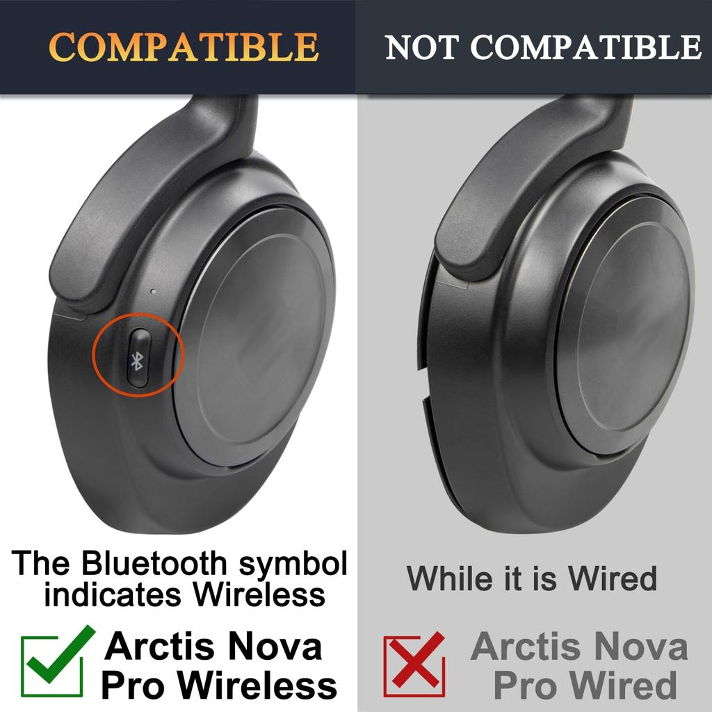 SOULWIT Cooling Gel Ear Pads for Steelseries Arctis Nova Pro Wireless/Arctis Nova Elite Headphones - Replacement Pads, High-Density Foam Head Pads, Co