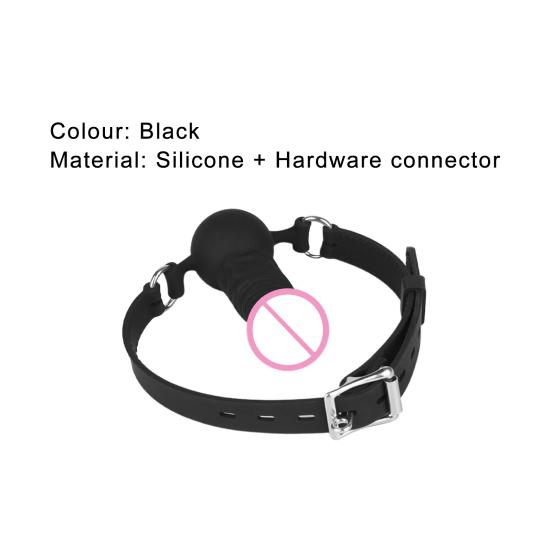 Odolná hračka s míčkem Gag Bezpečné jemné zpracování Black Gag Mouth Ball Bondage Dildo pro páry
