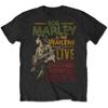 Bob Marley RastaUnisex Vibration Tour 1976 Damen Unisex T-Shirt Schwarz Neu