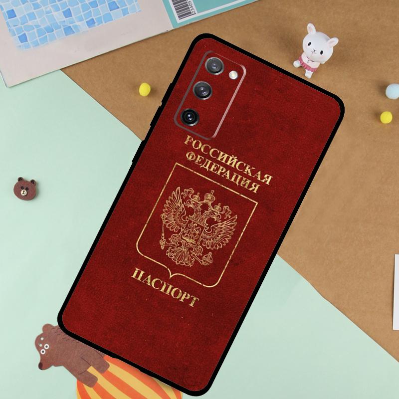 Russian Passport Flag Soft Case For Samsung Galaxy S25 Ultra S9 S10 S20 S22 S21 Plus S23 FE S24 Ultra Funda Cover