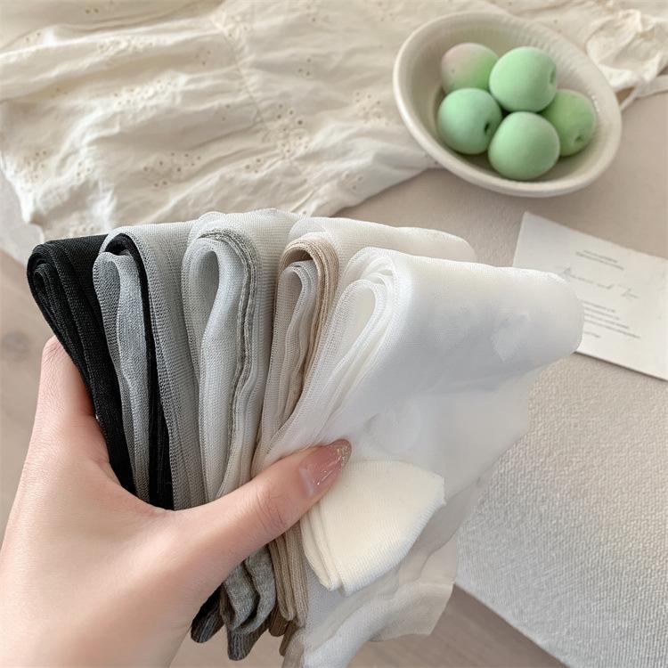 Crystal Silk Socks Stockings Women Summer Ultra-thin Transparent Nylon Long Socks Heart Print Lolita Kawaii Socks Women Stocking