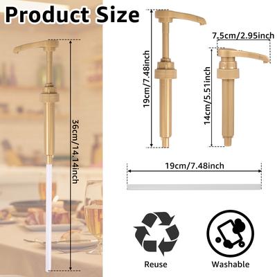 6Pcs Coffee Syrup Pump 10CC No Drip Pressed Shower Gel Liquid Pump Dispenser 750ml Juice Bottle Dispenser Pump Kitchen Gadget