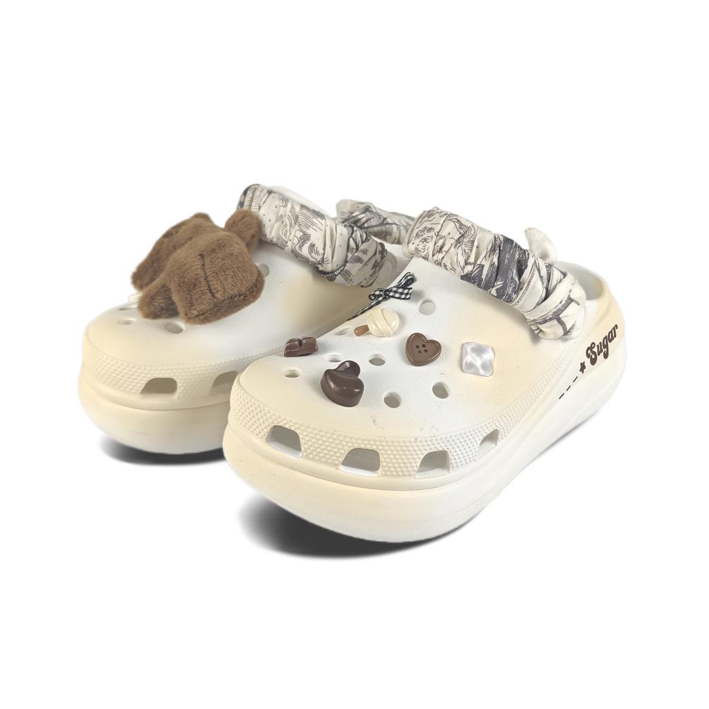 Crocs Crush Clog EVA Casual Fashion Versatile Exquisite Simple Trend Hole Shoes Unisex White