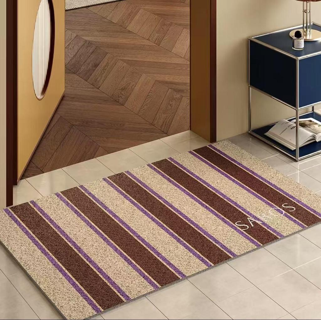 Stripe Coir Door Mat: Non-slip, Wear-Resistant, Dirt-Resistant, Cuttable Entrance Mat for Home and Hallway
