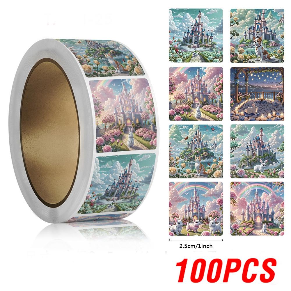 100-500Pcs Youngsters High-Quality Reward High-Quality Sticker High-Quality Cartoon High-Quality Square High-Quality Encouragement High-Quality