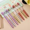 4 peças criativas de metal multicolorido coroa cristal escritório girar canetas escola papelaria material de escritório caneta esferográfica