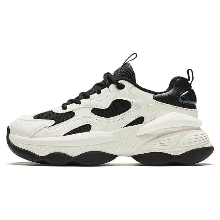 New Anta Durable Breathable Low Top Casual Shoes Women's Black White 122418885-2