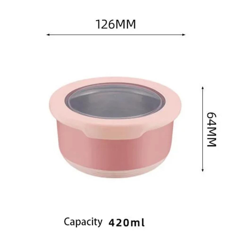 Fresh-keeping Box Stainless Steel Food Sealing Bowl Anti-scalding Lunch Box with Lid Kitchen Food Sealing Bowl Fresh-keeping Box