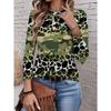 Women's T-shirt 3D Printing Green Plant Print Fashion Long Sleeve Round Neck Regular Top Holiday Weekend Spring and Autumn