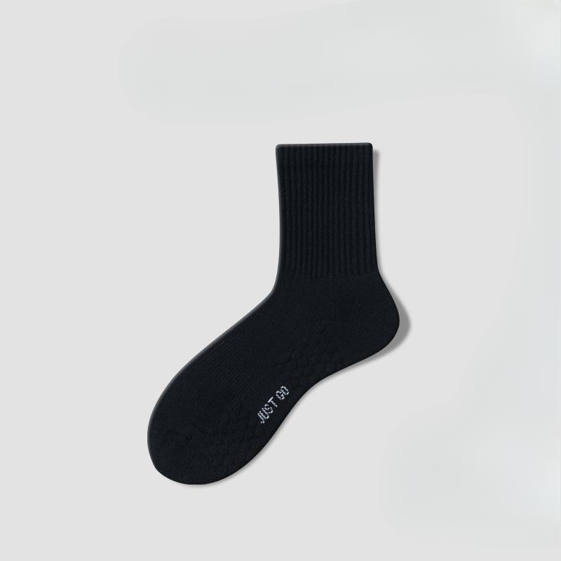 Men's Summer Thin Section Absorbent Cotton Massage Bottom Deodorization of Sports Socks
