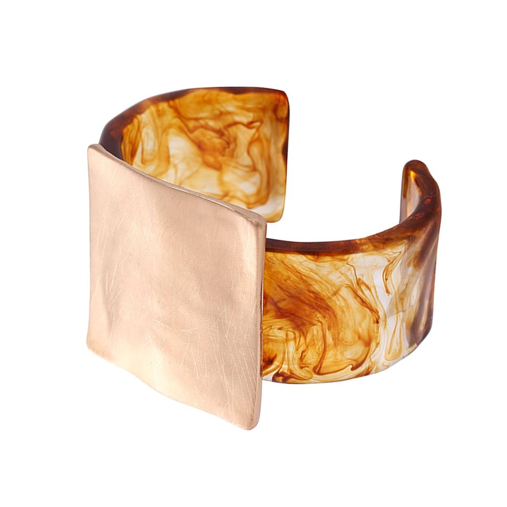 Bracciale Metallico Quadrato Spazzolato Geometrico Elegante Bangle Cinturino Regolabile Accessori per Donne Moderne alla Moda