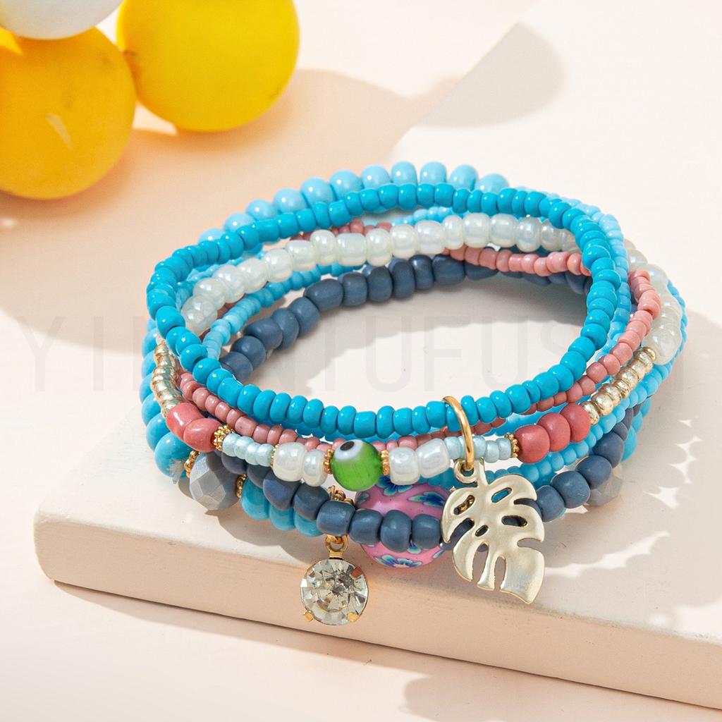 European and American New Fashion Combination Set Bracelet Women, Bohemian Ethnic Handmade Beaded Bracelet Bracelet Bracelet