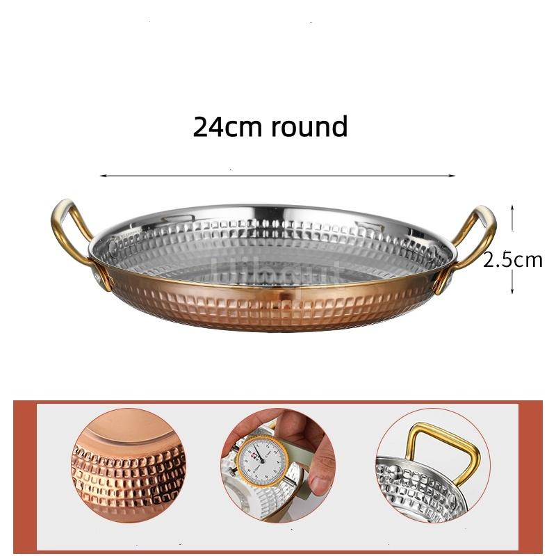 Ele Ovale Bœuf rond Acier Inoxydable 304 Double Oreille Di frites Cuisine Occidentale Salade de Pâtes Steak Fruits de Mer Plat à sauce pour steak de bœuf