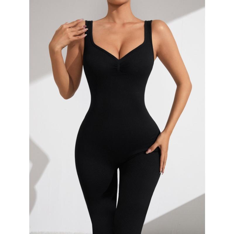 sexy v-neck elasticity Gym Jumpsuit Women's Fitness Sets Sports Overalls for Woman Tracksuit Yoga Clothing long pants Workout Sportswear