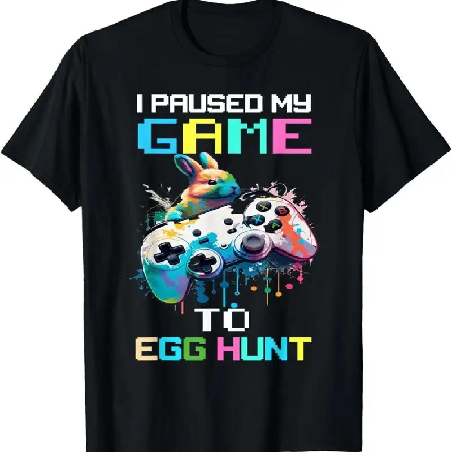 I Paused My Game To Egg Hunt Easter Funny Gamer Boys Kids T Shirt XXXXXL разноцветный