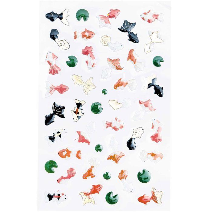 Stickers gel - RICO DESIGN - Carpes Koï - 44 autocollants - Collection Jardin japonais - Décoration scrapbooking