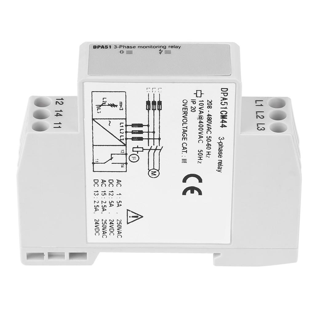DPA51CM44 3-Phasen-Überwachungsrelais Phasenfolgeschutz 208-480VAC