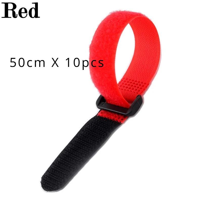 Wholesale 10pcs Hook and Loop Reusable Fastening Nylon Cable Securing Straps Durable Functional Ties Length 20cm, 50cm Optional