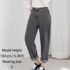 Jeans for Women Baggy Fit Elastic Waist Gray Color Wide Fit Denim Pants Date Outfits Korea Fashion