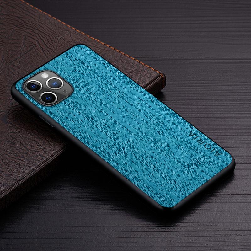 Case for iPhone 15 14 13 12 11 Pro Max Mini XR X XS Max 7 8 Plus Funda Bamboo Wood Pattern Leather Cover Luxury Coque Case Capa