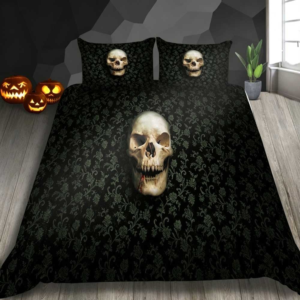 Skeleton King Queen Duvet Cover Skull Bedding Set for Kids Teens Adults Halloween Bedroom Decor Soft Comforter Cover Pillowcases