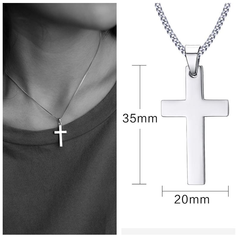 Vnox Simple Stainless Steel Cross Pendant Necklaces for Women, Prayer Religious Choker Collar Christian Gift Jewelry