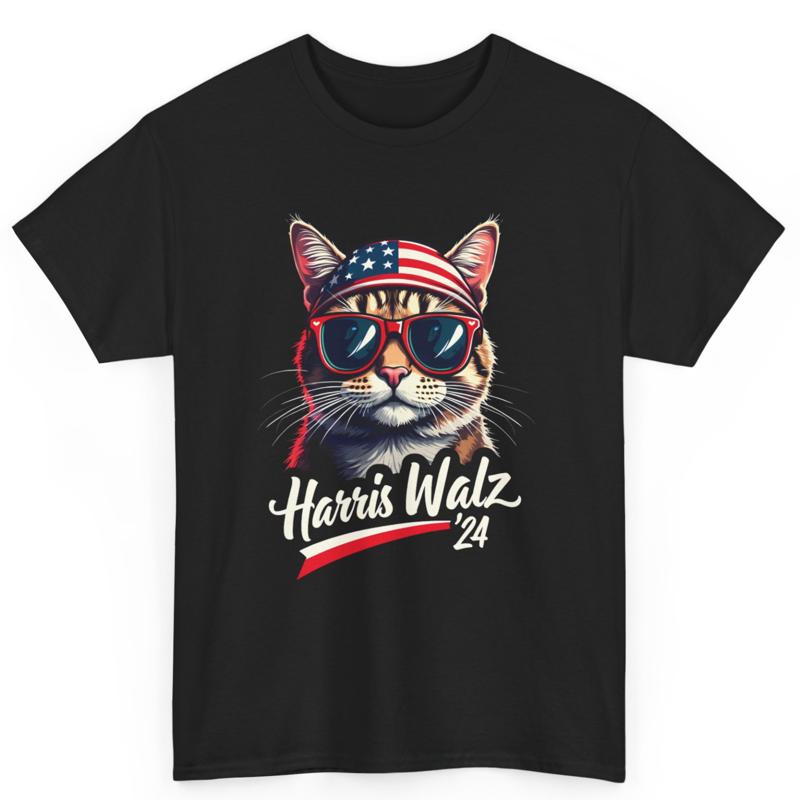 Harris Walz 2024 Cat Election Cats For Cotton T Shirt