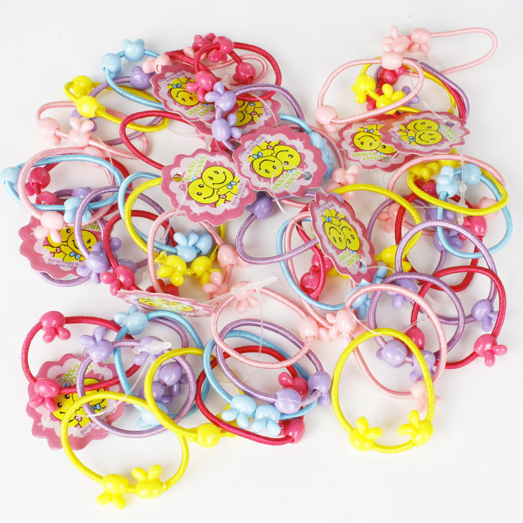 Buy 50 Lot Bulk Elastic Hair Ties Girls Kids Baby Band Ponytail Holder