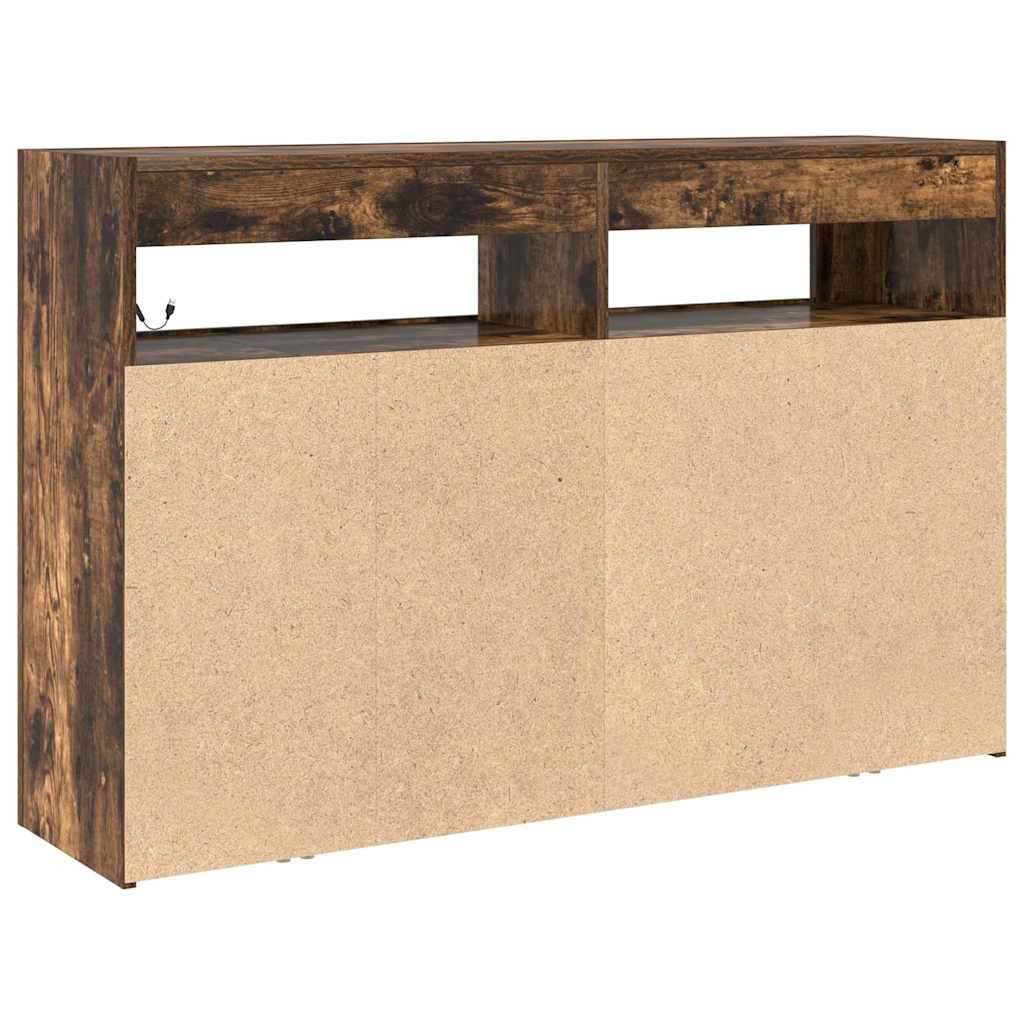 Sideboard Smoked Oak 116 x 30 x 75 cm Wood Based Material