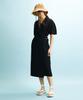 Enor Shirred Wrap Dress - Black
