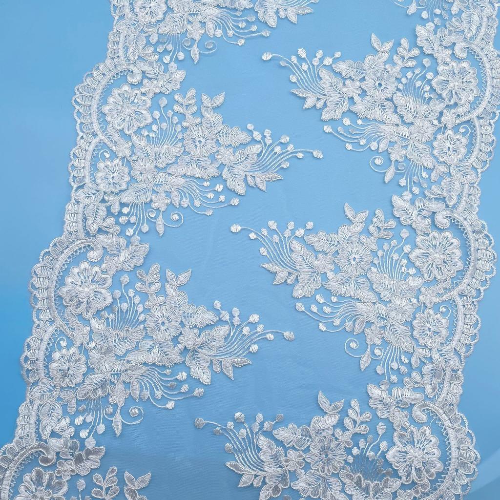50Yard Bilateral Embroidery Lace Accessories Fabric Wedding Curtain Tablecloth Handmade Diy Material Wedding Stage Fabric