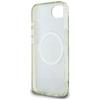 Guess IML Metall Glitzer Blumen Dreieck MagSafe Hülle für iPhone 16e / 17e grün