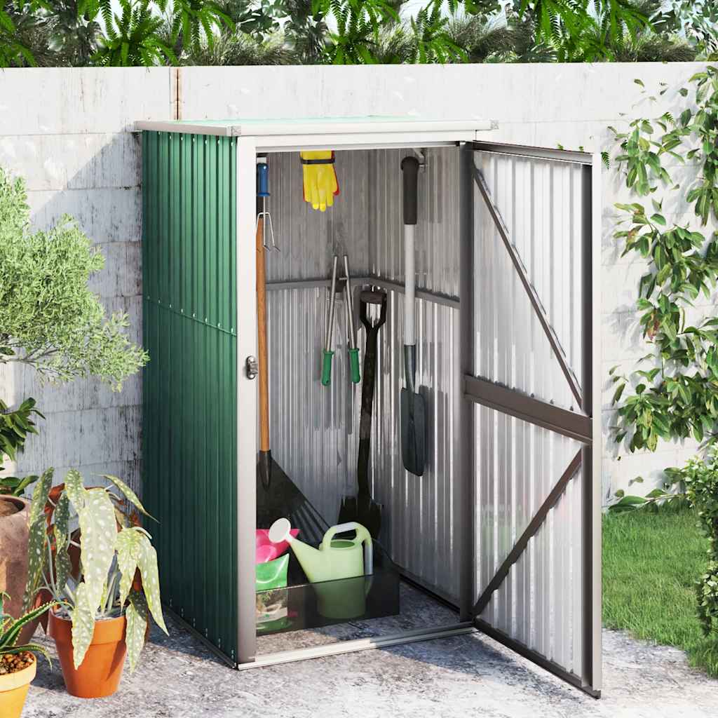 Vidaxl Garden Shed, Green, 88X89X161 Cm, Galvanized Steel