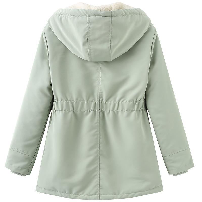 Women’s Parkas Coats BRIGH DEER Hooded Zip Up Cinched Waist Large Size Warm Overcoat Winter Outer Wear